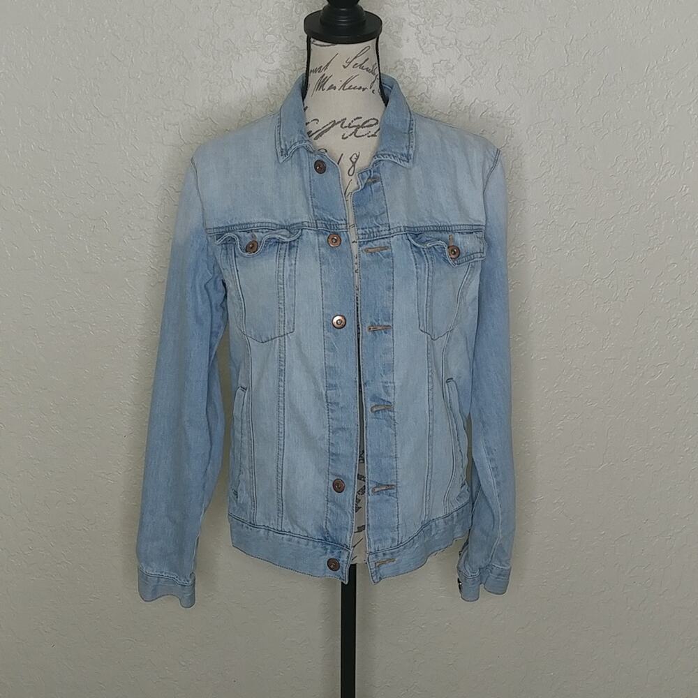 Button Front Jean Jacket Blue